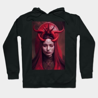 Ruby, A Red Tiefling Cleric Hoodie